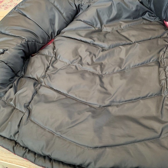 L.L. Bean Womens M Pink Grey Puffer Vest Full Zip Goose Down Pockets Reversible - Picture 7 of 10